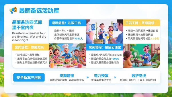 蓝金色3D立体风8月旅游攻略旅游游玩路线