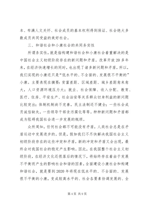 和谐社会和小康社会的共同本质.docx