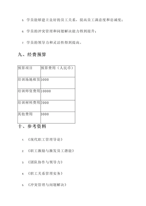 职工管理培训计划方案