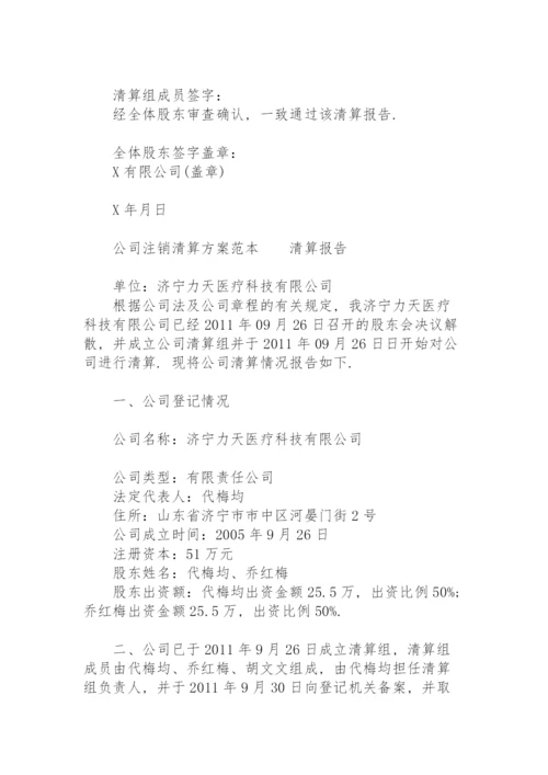 公司注销清算方案范本.docx