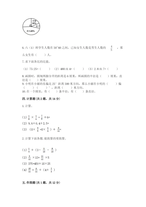 2022年人教版六年级上册数学期末测试卷有解析答案.docx