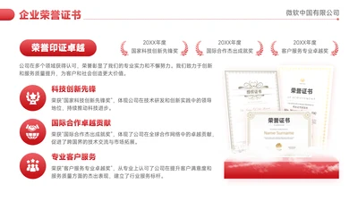 红色简约风奖项