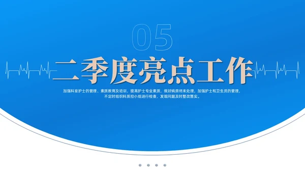 蓝色渐变色商务风护理质控工作总结共探护理质量医疗培PPT模板