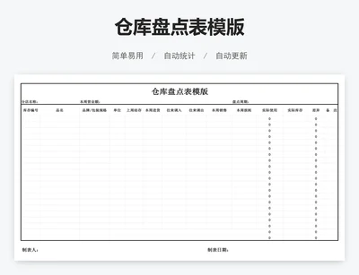 仓库盘点表模版