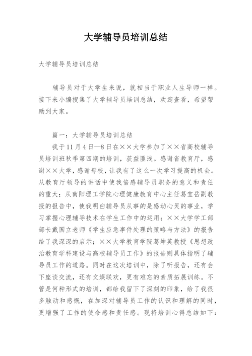 大学辅导员培训总结.docx