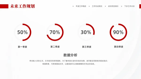 红色大气商务工作总结工作计划PPT