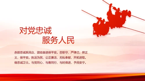 红色大气公安民警工作总结动态PPT