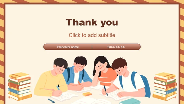 黄色卡通风暑假生活汇报PPT主题模板