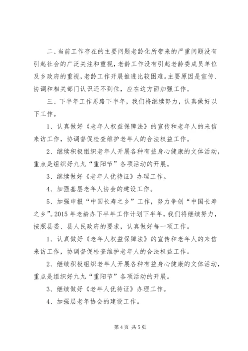 乡镇老龄办上半年工作总结和下半年工作计划.docx