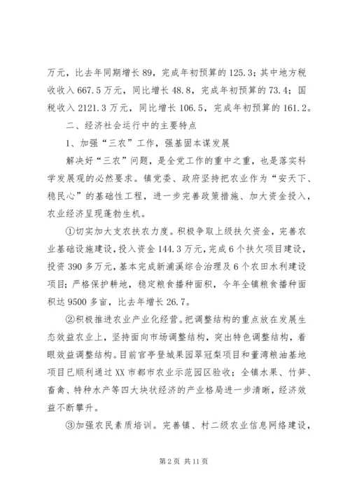 乡镇年度经济社会发展情况汇报.docx