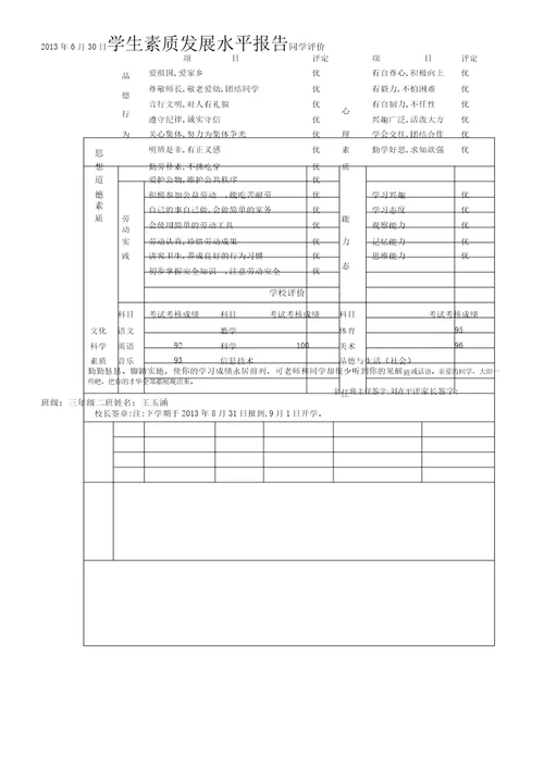 6学生素质发展水平报告