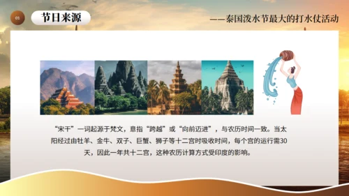 泰国泼水节旅游通用PPT模板