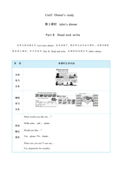 Unit 5 Dinner's ready Part B   Read  and  write 大单