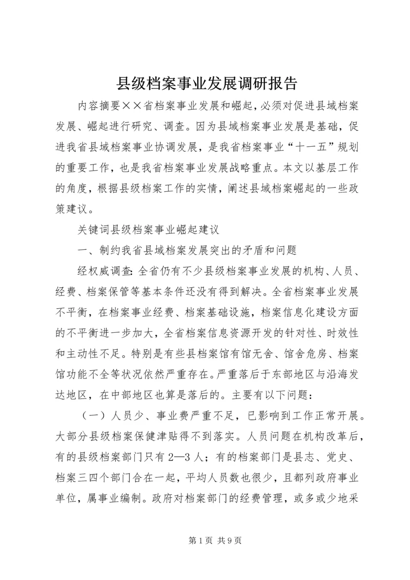 县级档案事业发展调研报告.docx