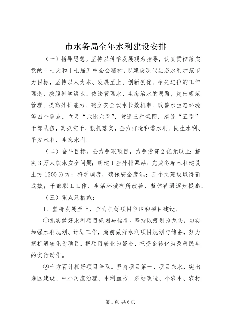 市水务局全年水利建设安排.docx