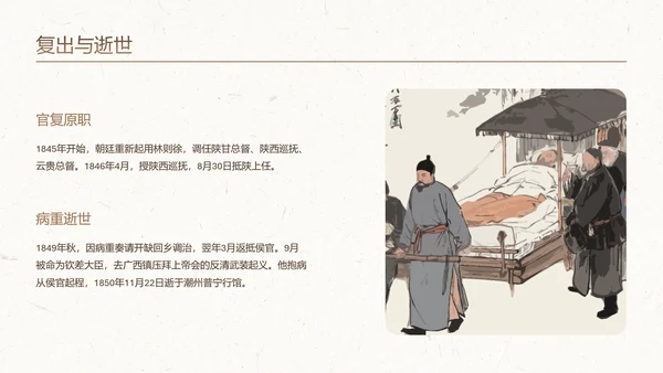 棕白色纹理简约人物介绍之林则徐