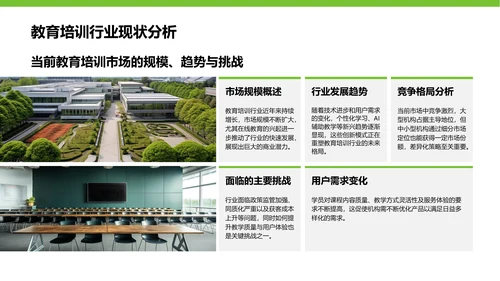 绿色简约风教育培训行业品牌提案PPT模板