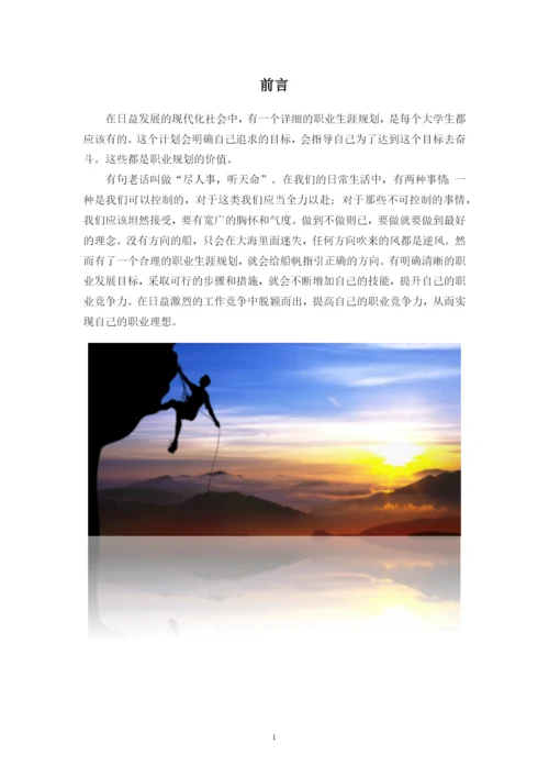 11页4500字投资与理财专业职业生涯规划.docx