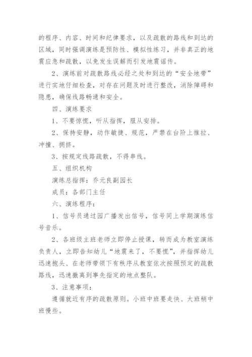幼儿园防震减灾应急演练方案.docx