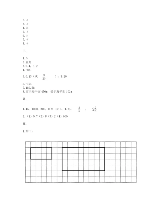 海南省【小升初】2023年小升初数学试卷【历年真题】.docx