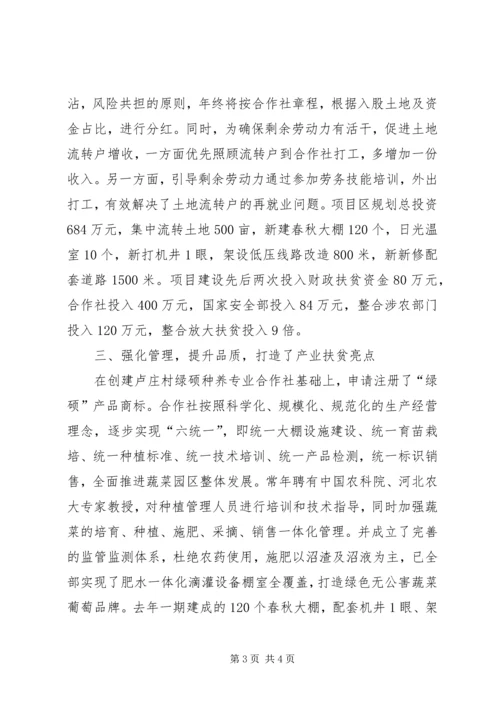 县扶贫办“产业带动”促贫困村增收致富的典型材料.docx