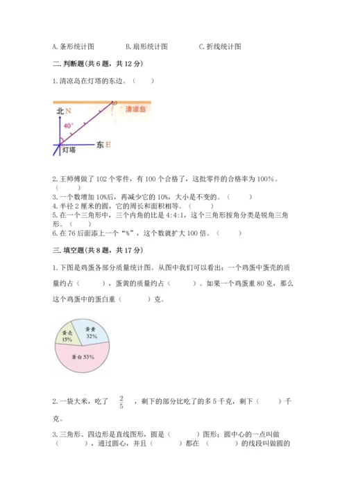 人教版六年级上册数学期末测试卷及答案【名师系列】.docx