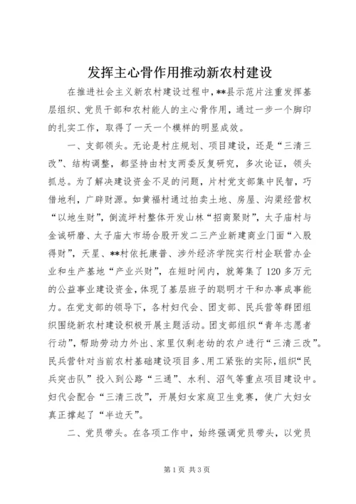 发挥主心骨作用推动新农村建设 (2).docx