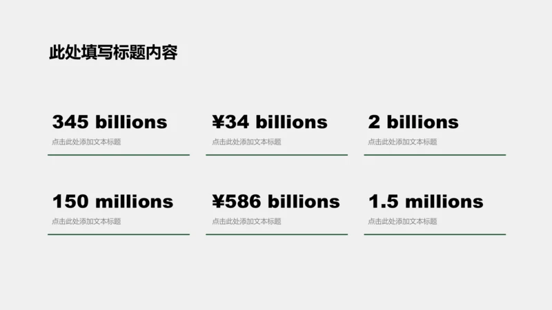 业绩亮点-绿色商务风6项数据图示