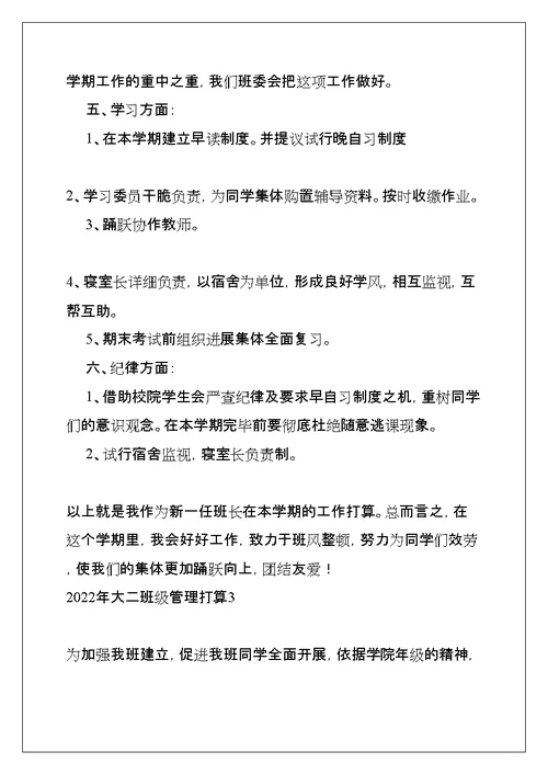 大二班级管理计划(共13页)