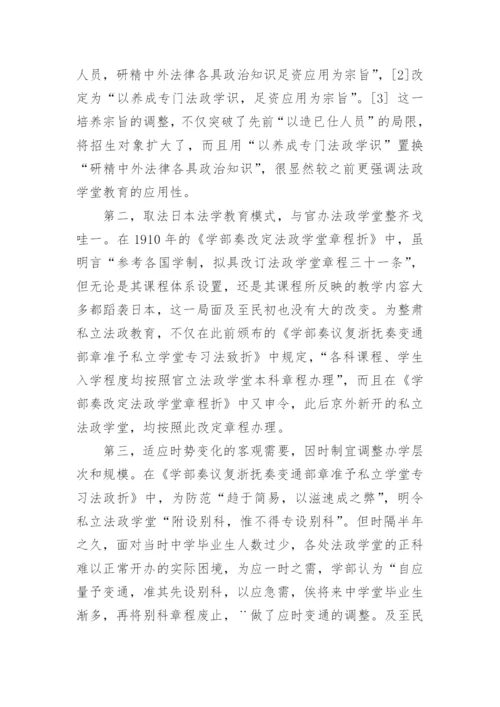 中国私立法律教育的办学理念及其反思论文.docx