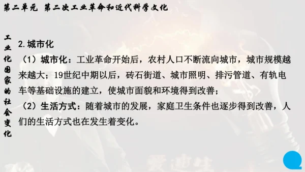 第二单元 第二次工业革命和近代科学文化  单元复习课件