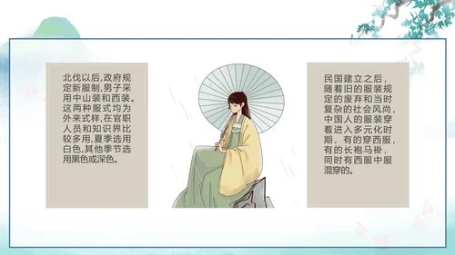 中国传统服饰历史演变过程汉服PPT模板