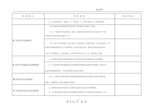 船舶修造行业安全生产检查表格