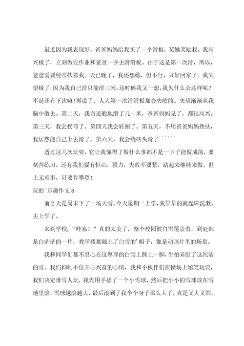 玩的乐趣作文