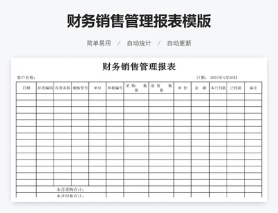 财务销售管理报表模版
