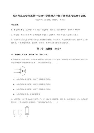 小卷练透四川师范大学附属第一实验中学物理八年级下册期末考试章节训练试题（含详细解析）.docx