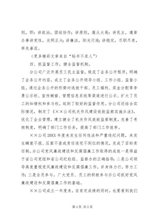 电力公司党风廉政建设自查报告 (5).docx