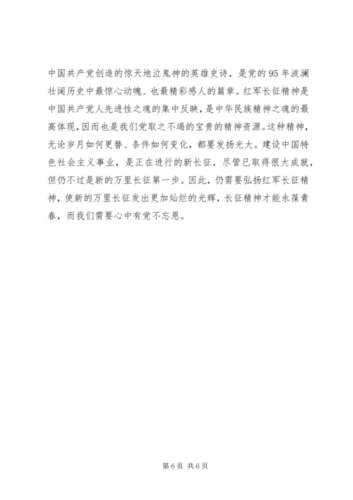 长征精神永青春,心中有党不忘恩.docx