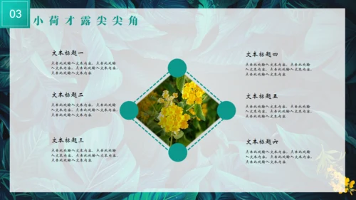 热带风情夏天绿叶背景通用PPT模板