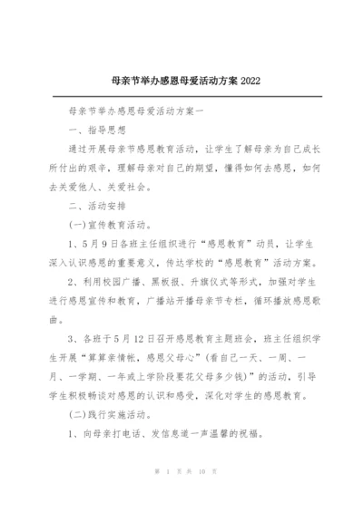 母亲节举办感恩母爱活动方案2022.docx