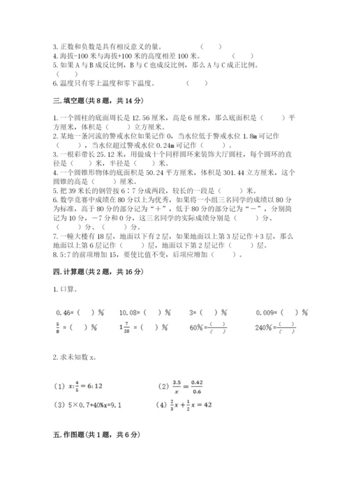 通榆县六年级下册数学期末测试卷（综合题）.docx