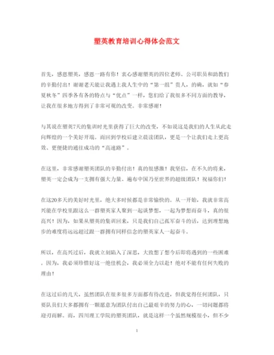 精编塑英教育培训心得体会范文.docx