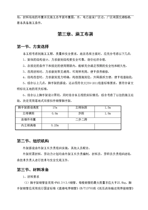 啤酒厂土建项目落地式脚手架安全专项方案