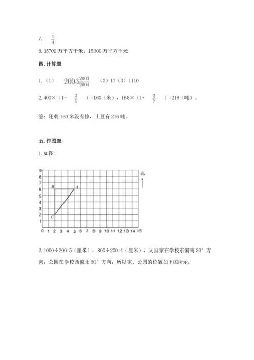 人教版六年级上册数学期中测试卷必考.docx