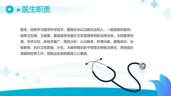 蓝色医疗医药代表工作汇报PPT
