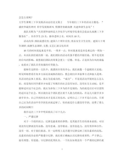 精编之大学生暑期三下乡实践活动总结范文.docx