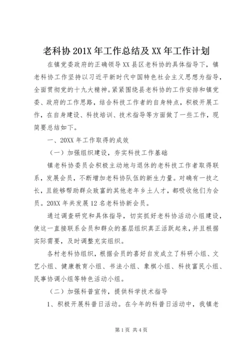 老科协201X年工作总结及XX年工作计划.docx