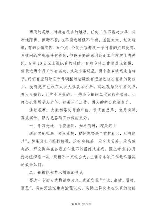 区长在重点工作观摩督查会发言.docx