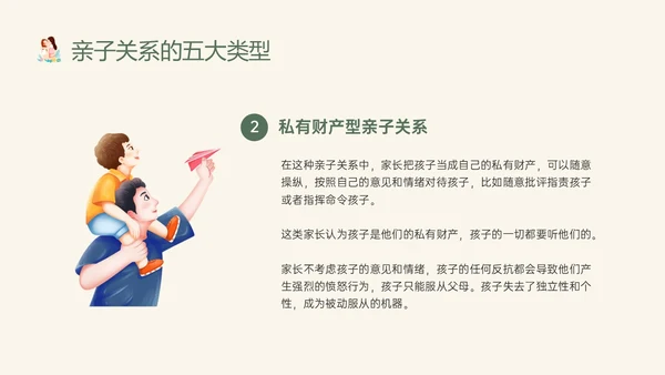 橙色绿色卡通简约亲子关系与家庭教育家园共育家长培训