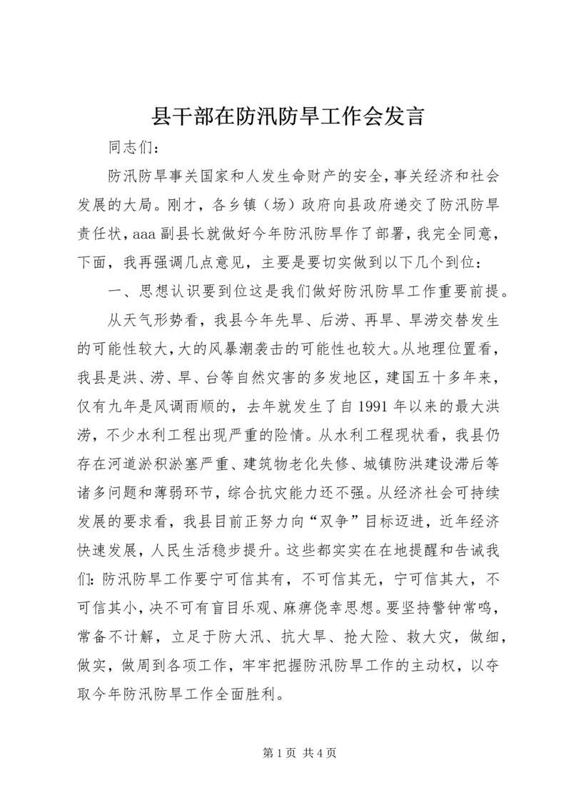 县干部在防汛防旱工作会发言.docx